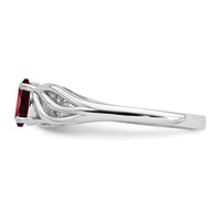 Sterling Silver Rhodium-plated Garnet Ring