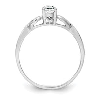 Sterling Silver Rhodium-plated White Topaz Ring