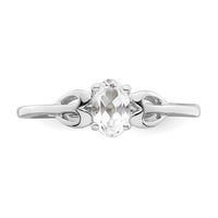 Sterling Silver Rhodium-plated White Topaz Ring