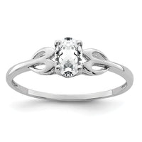 Sterling Silver Rhodium-plated White Topaz Ring