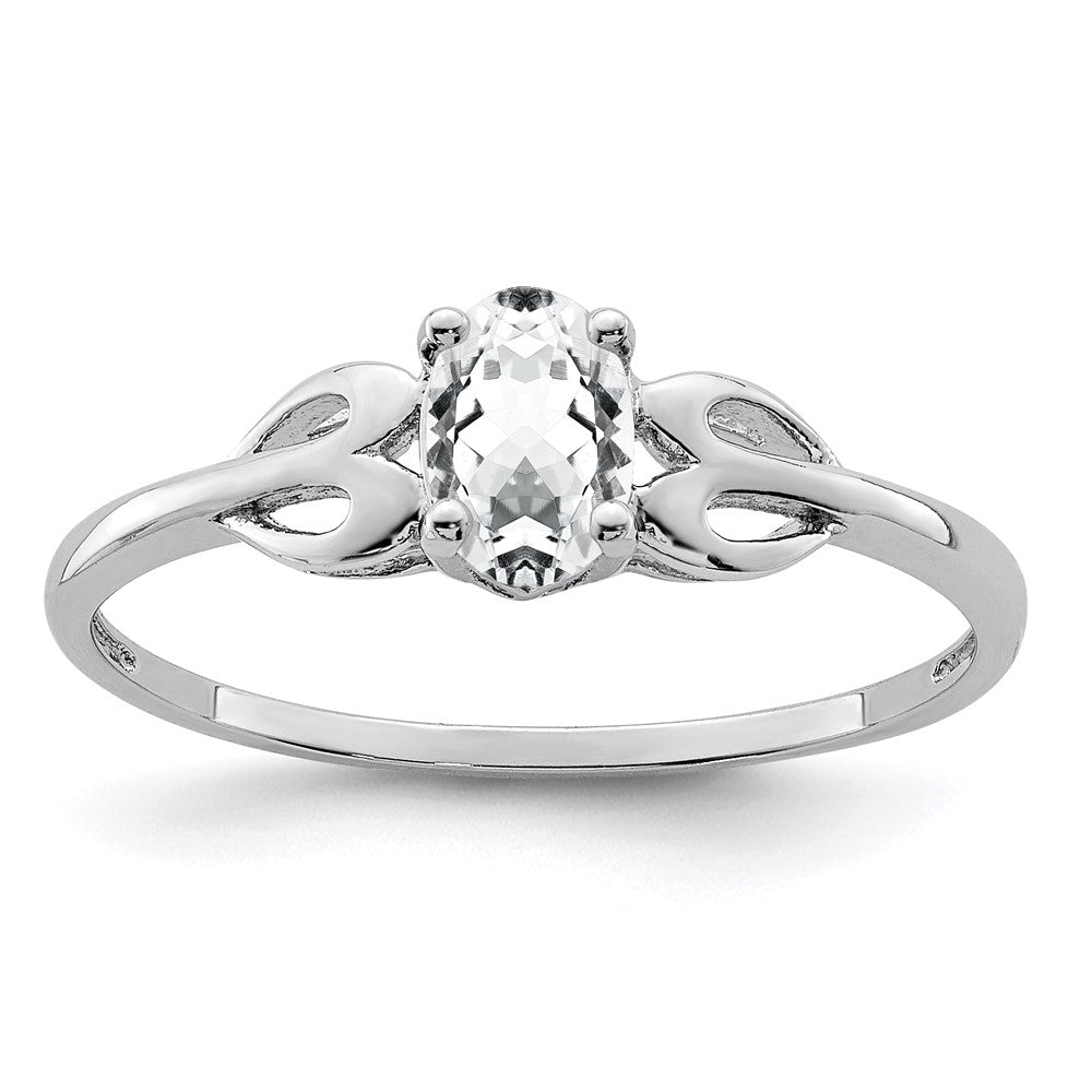Sterling Silver Rhodium-plated White Topaz Ring