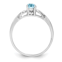 Sterling Silver Rhodium-plated Light Swiss Blue Topaz Ring