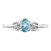 Sterling Silver Rhodium-plated Light Swiss Blue Topaz Ring