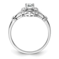Sterling Silver Rhodium-plated White Topaz & Diam. Ring