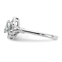 Sterling Silver Rhodium-plated White Topaz & Diam. Ring