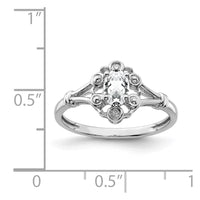 Sterling Silver Rhodium-plated White Topaz & Diam. Ring