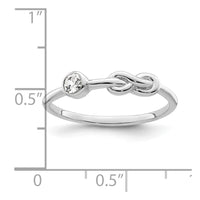 Sterling Silver Rhodium-plated Polished Infinity White Topaz Ring