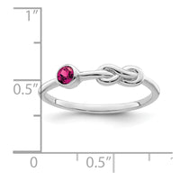 Sterling Silver Rhodium-plated Polished Infinity Lab Created Ruby Ring