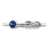 Sterling Silver Rhodium-plated Polished Infinity Lab Created Sapphire Ring