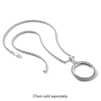 Sterling Silver 26.4 x 1.8mm Susan B. Anthony Screw Top Coin Rope Pol Bezel