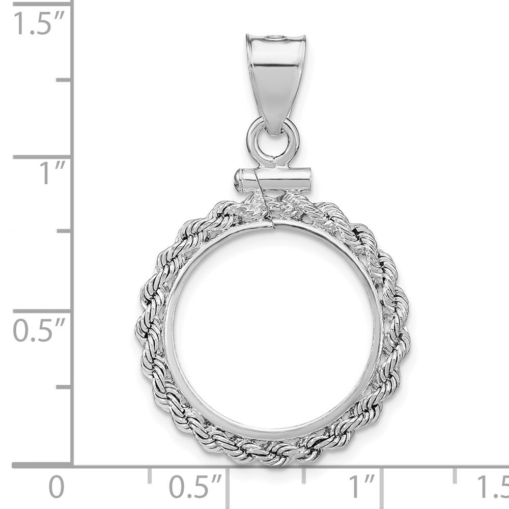 Sterling Silver 18 x 1.2mm $0.10 Screw Top Coin Rope Polished Bezel Pendant
