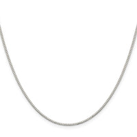 Sterling Silver Rhodium-plated 1.1mm Box Chain w/4in ext.