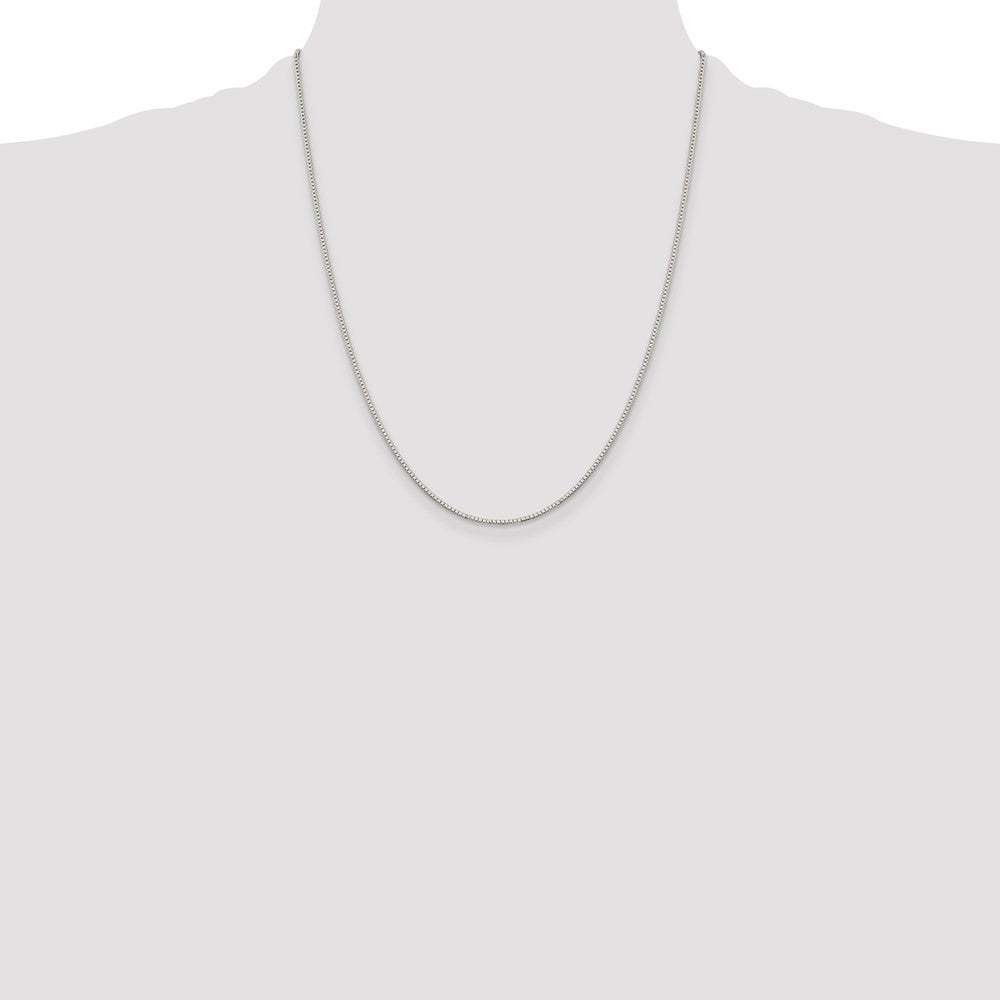 Sterling Silver Rhodium-plated 1.1mm Box Chain