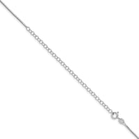 Sterling Silver Rhodium-plated 1.1mm Box Chain w/4in ext.