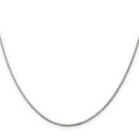 Sterling Silver Rhodium-plated 1.25mm Box Chain w/4in ext.