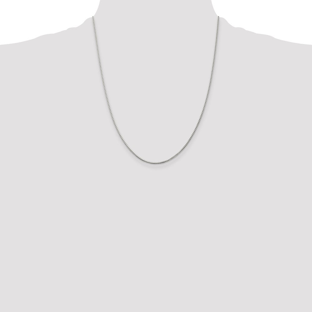 Sterling Silver Rhodium-plated 1.25mm Box Chain