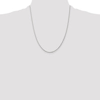 Sterling Silver Rhodium-plated 1.25mm Box Chain w/4in ext.