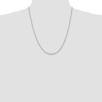 Sterling Silver Rhodium-plated 1.4mm Box Chain w/4in ext.