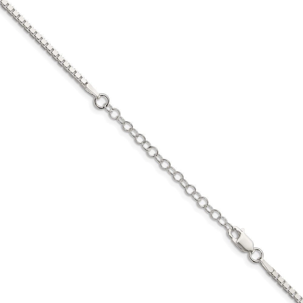 Sterling Silver 1.9mm Box Chain w/2in ext.