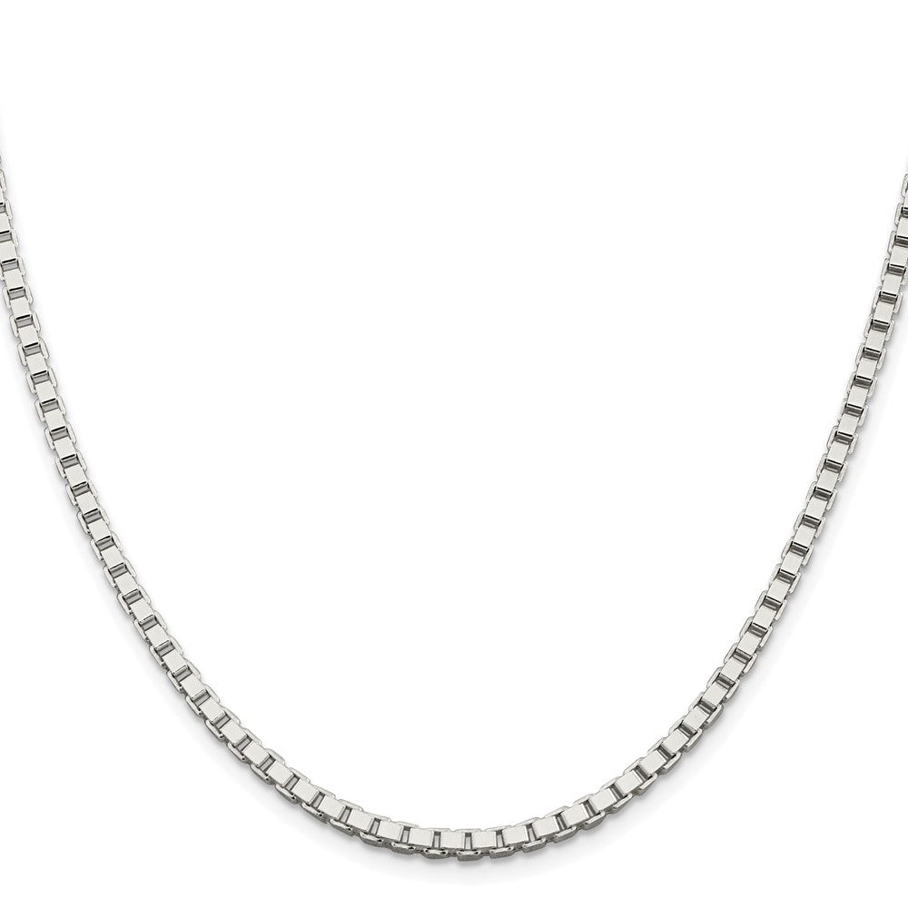 Sterling Silver Rhodium-plated 3mm Box Chain