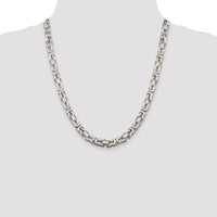 Sterling Silver 7.5mm Byzantine Chain