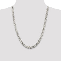 Sterling Silver 7.5mm Byzantine Chain