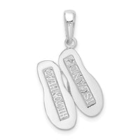 Sterling Silver Rhodium-plated Hilton Head Island Flip Flop Pendant