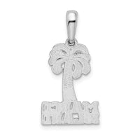 Sterling Silver Rhodium-plated Polished Marco Island Palm Tree Pendant
