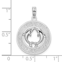 Sterling Silver Rhod-plated Polish/Textured South Beach Dolphin Pendant