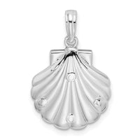 Sterling Silver Rhod-plated Polished/Textured Shell/Sea Turtles Pendant