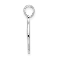 Sterling Silver Rhod-plated Polished/Textured Fleur de Lis Oval Pendant