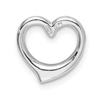 Sterling Silver Rhodium-plated Polished Heart Slide