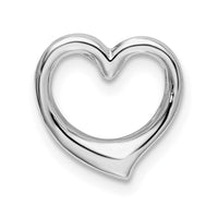 Sterling Silver Rhodium-plated Polished Heart Slide