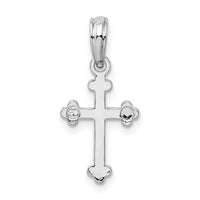 Sterling Silver Polished Budded Cross Small Pendant