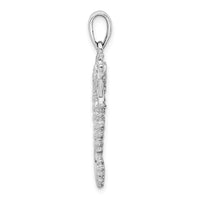 Sterling Silver Rhodium-plated Polished 3D Sea Horse Pendant