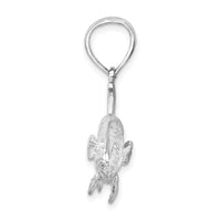 Sterling Silver Rhodium-plated Polished 3D Red Fish Pendant