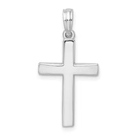 Sterling Silver Rhodium-plated Beveled Latin Cross Pendant