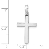Sterling Silver Rhodium-plated Beveled Latin Cross Pendant