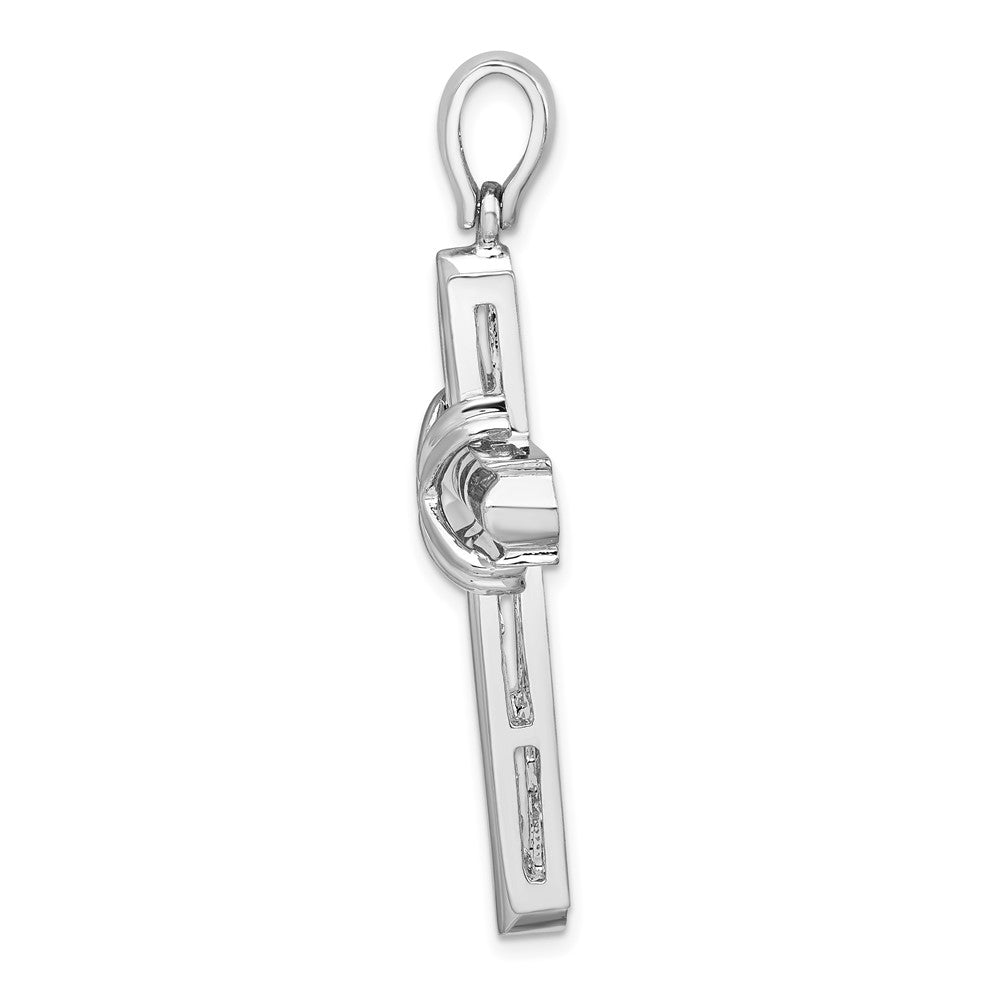Sterling Silver Small Rounded X-Center w/Frame Cross Pendant