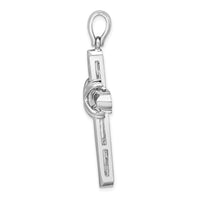 Sterling Silver Small Rounded X-Center w/Frame Cross Pendant