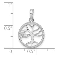 Sterling Silver Polished Cut-out Tree of Life Pendant