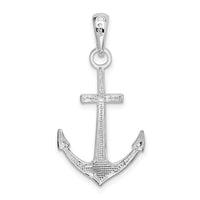 Sterling Silver Rhodium-plated Polished Anchor Pendant