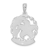 Sterling Silver Rhod-plated St. Thomas Starfish and Dolphin Pendant