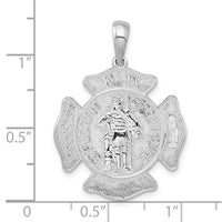 Sterling Silver Rhodium-plated St. Florian Fire Dept. Medal Pendant