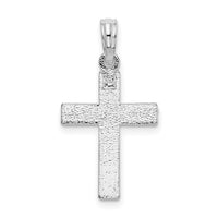 Sterling Silver Rhodium-plated All-over Diamond-cut Latin Cross Pendant