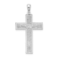 Sterling Silver Rhodium-plated Textured Latin Crucifix Pendant