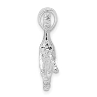 Sterling Silver Rhodium-plated Polished 3D Walking Horse Pendant