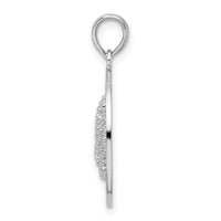 Sterling Silver Rhodium-plated Marathon FL Keys Circle w/Starfish Pendant