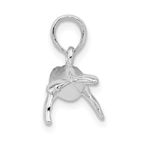 Sterling Silver Rhodium-plated Polished 3D Humpback Whale Pendant