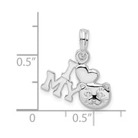 Sterling Silver Rhodium-plated Polished I Heart My Cat Pendant